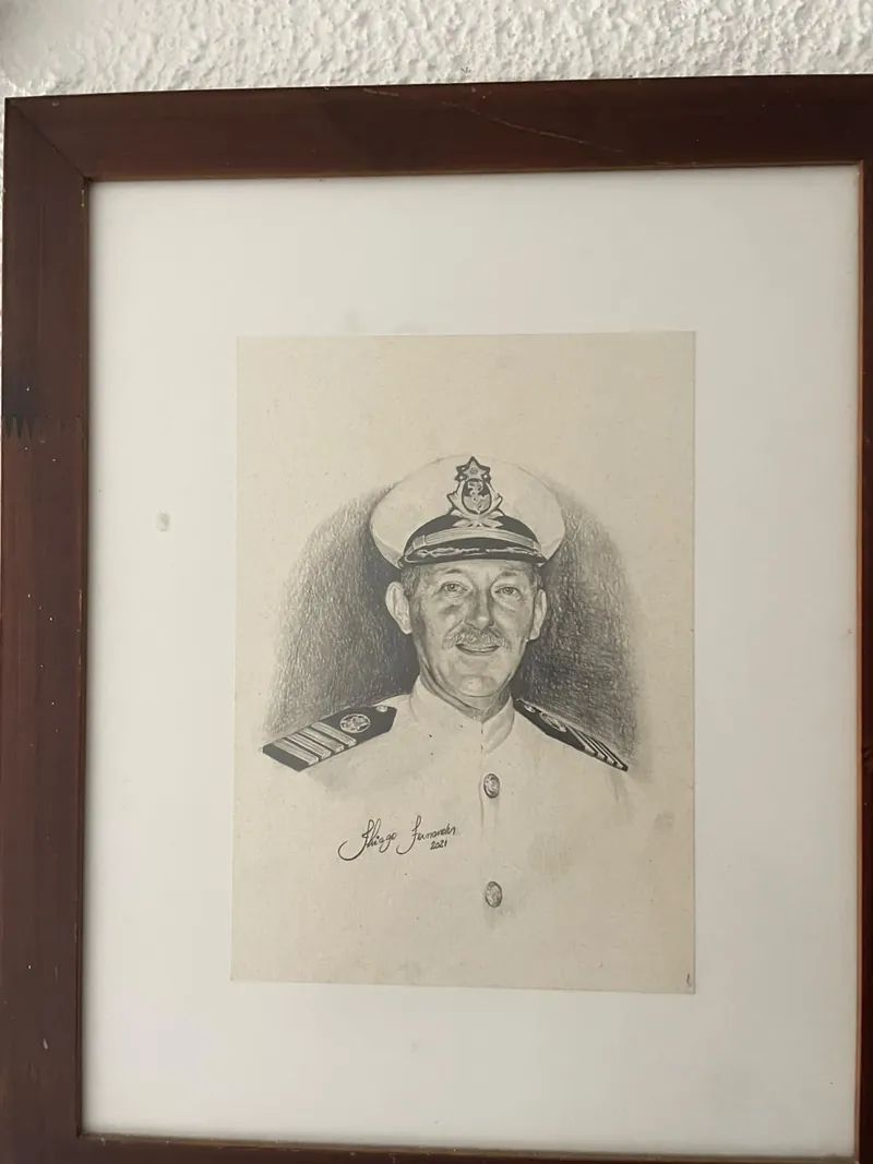 Retrato a lápis do Almirante Sylvio de Camargo, Patrono do Corpo de Fuzileiros Navais